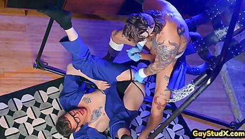 Gay Doctor Lets His Thug Inked Patient Fuck Until He Cu